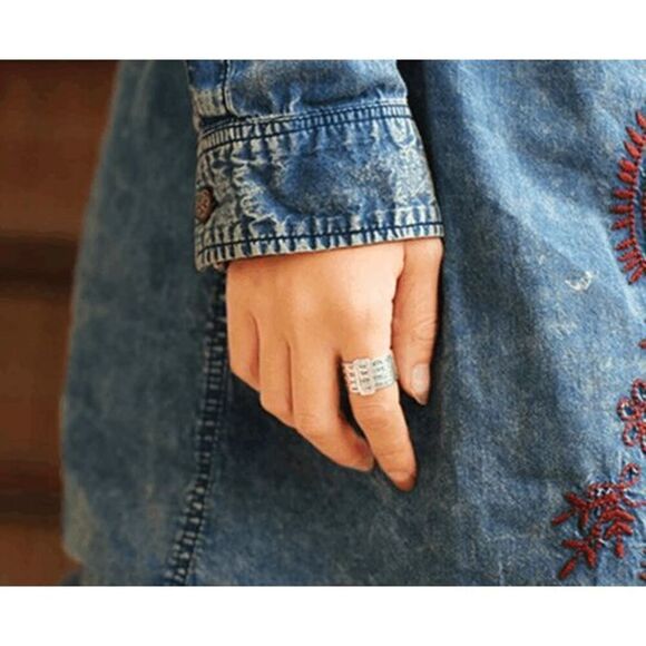 Silver Stls Steel spinning ring make words LOVE HOPE SOUL Sz 11 - Picture 3 of 8